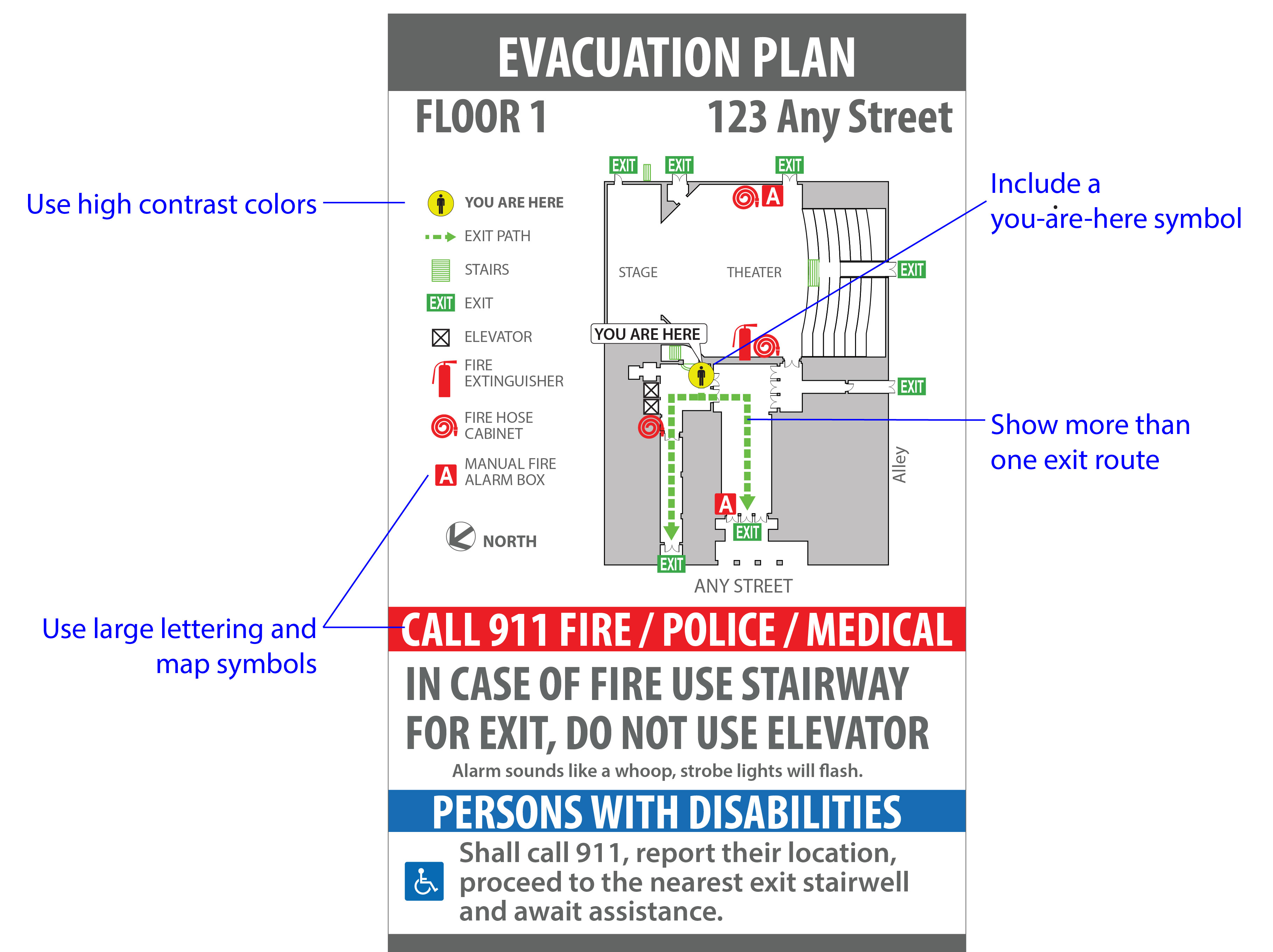 Example Evacuation Plan with Notes